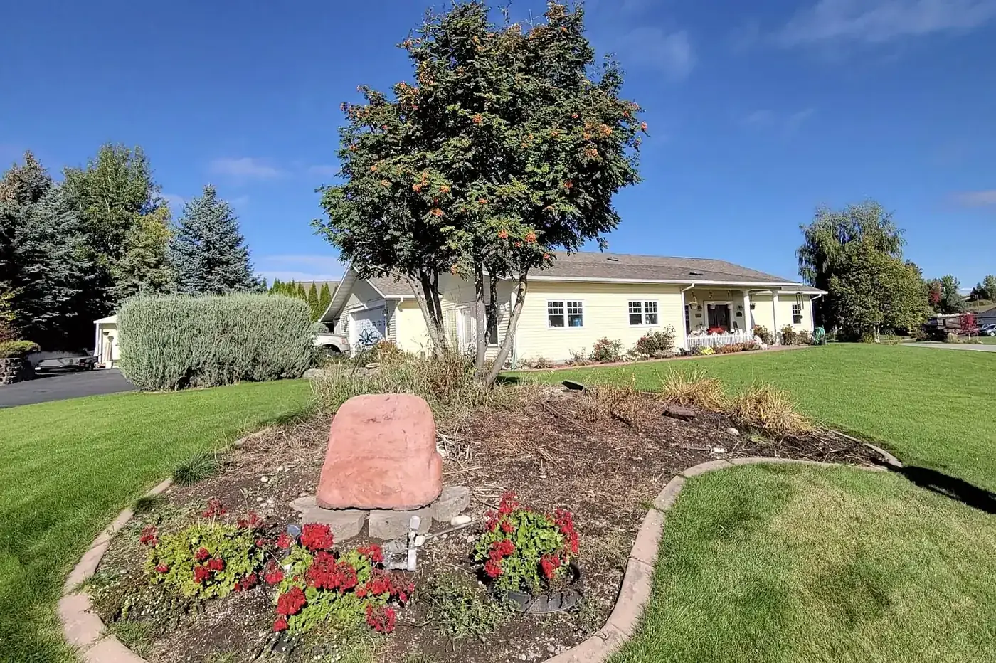 Complete landscape renovation with new planting beds