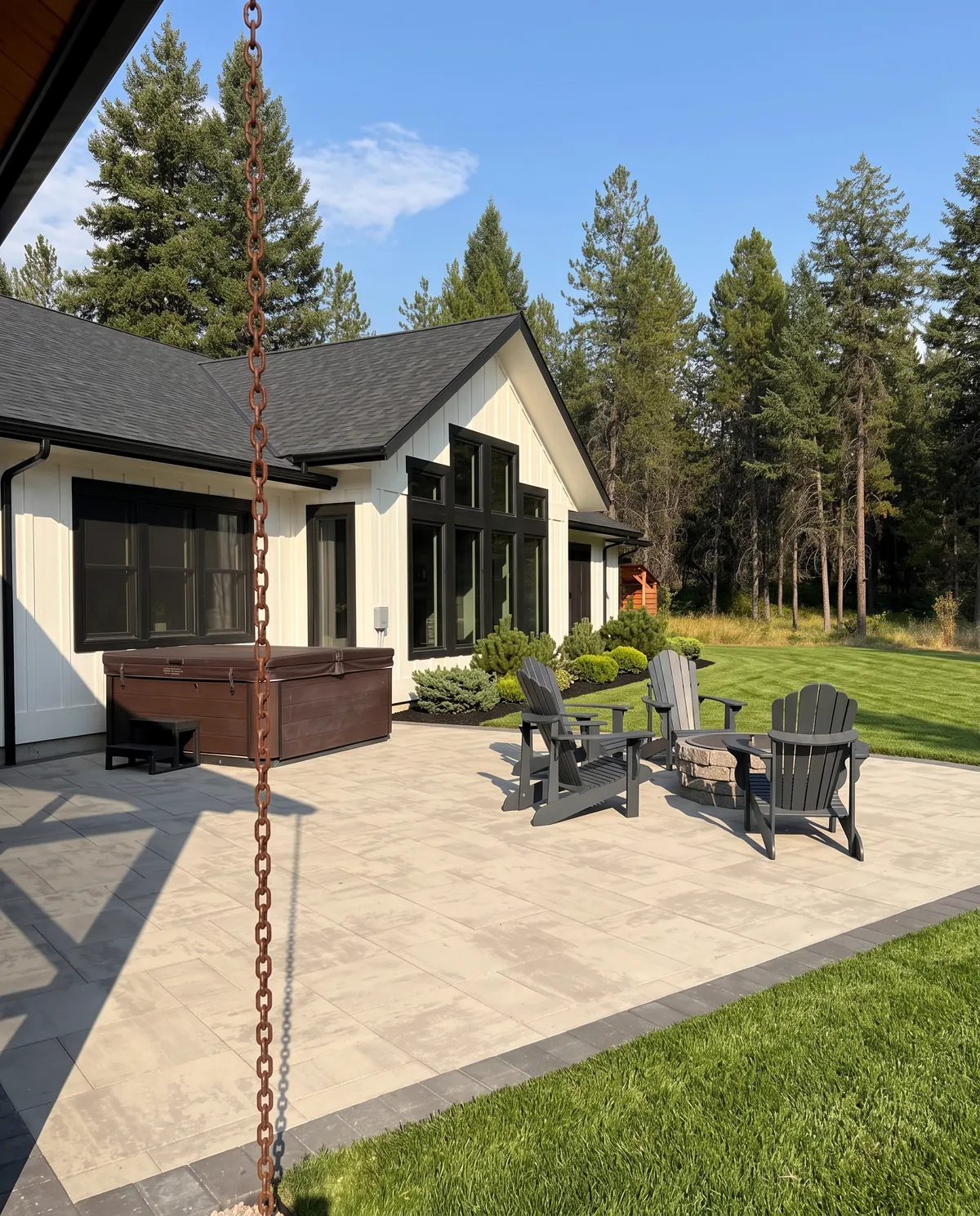 Paver patio with firepit